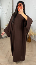 Linenstyle Abaya met wijde mouwen
