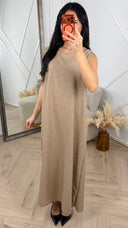 Linnenlook 2-Piece Abaya Set met Binnenjurk