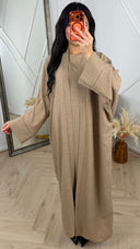 Linnenlook 2-Piece Abaya Set met Binnenjurk