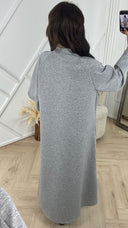 Luxe A-Lijn Maxi Jurk met Hoge Hals