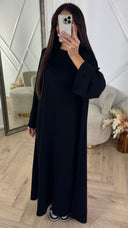 Luxe A-Lijn Maxi Jurk met Hoge Hals