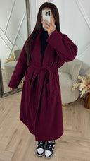 Luxe Bouclé Maxi Coat met Ceintuur