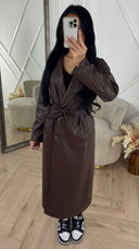 Luxe Faux Leather Trenchcoat met Ceintuur