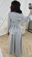 Luxe Rok Set met Hoge Hals en Taillelint