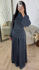 Luxe Rok Set met Hoge Hals en Taillelint