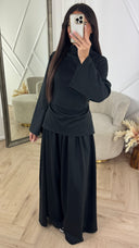 Luxe Rok Set met Hoge Hals en Taillelint
