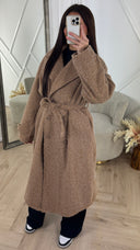 Luxe Wool Touch Maxi Coat met Ceintuur