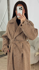 Luxe Wool Touch Maxi Coat met Ceintuur