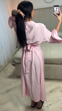 Maxi Blousejurk met Ceintuur & Ruches Mouwen