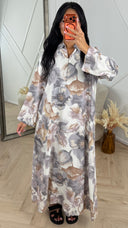 Maxi Jurk met Bloemenprint en Kraag MT5707
