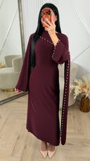 Maxi Jurk met Cape-Effect en Parel Details