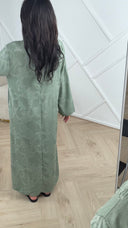 Maxi Jurk met Jacquard Structuur en Kraag MT5713