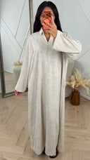Maxi Jurk met Jacquard Structuur en Kraag MT5713
