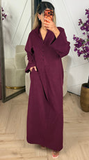 Maxi Jurk met V-hals en Knoopdetails