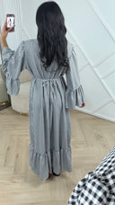 Maxi Jurk met Vichy Ruit en Taillekoord