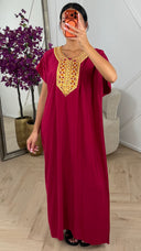 Maxi Kaftan Jurk met Luxe Borduursel en Viscose 1896