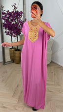 Maxi Kaftan Jurk met Luxe Borduursel en Viscose 1896
