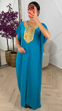 Maxi Kaftan Jurk met Luxe Borduursel en Viscose 1896