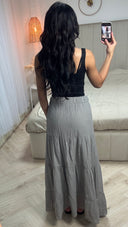 Maxi Rok met Laagjes en Elastische Taille