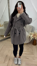 Midi Double-Breasted Trenchcoat met Tailleceintuur