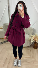 Midi Double-Breasted Trenchcoat met Tailleceintuur