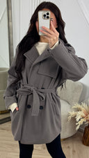 Midi Double-Breasted Trenchcoat met Tailleceintuur