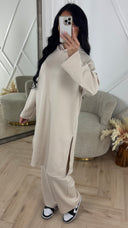 Minimal Hoodie Two-Piece Set met Wijde Broek