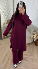 Minimal Hoodie Two-Piece Set met Wijde Broek