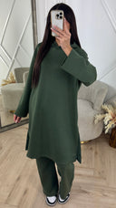 Minimal Hoodie Two-Piece Set met Wijde Broek