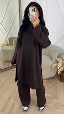 Minimal Hoodie Two-Piece Set met Wijde Broek