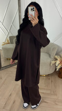 Minimal Hoodie Two-Piece Set met Wijde Broek