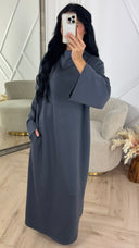 Minimal Maxi Jurk met Wijde Mouwen
