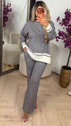 Oversized 2-delig setje met wijde broek 705