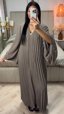 Oversized Abaya met Plooien en Vlindermouwen