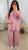 Oversized Blouse Set met Wide Leg Broek – MT020