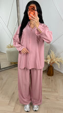 Oversized Blouse Set met Wide Leg Broek – MT020