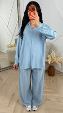Oversized Blouse Set met Wide Leg Broek – MT020