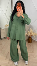 Oversized Blouse Set met Wide Leg Broek – MT020
