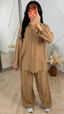 Oversized Blouse Set met Wide Leg Broek – MT020