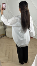 Oversized Blouse met Kantdetail en Losvallende Fit