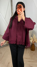 Oversized Blouse met Kantdetail en Losvallende Fit