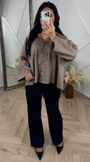 Oversized Blouse met Kraag en Borstzak