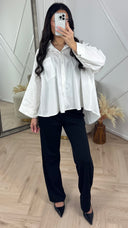 Oversized Blouse met Kraag en Borstzak
