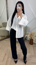 Oversized Blouse met Wijde Mouwen