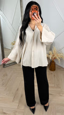 Oversized Blouse met Wijde Mouwen