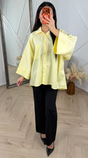 Oversized Blouse met Wijde Mouwen en Borstzak