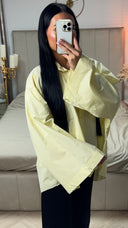 Oversized Blouse van Katoenmix met Wijde Mouwen