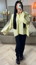Oversized Blouse van Katoenmix met Wijde Mouwen