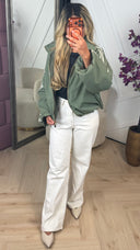 Oversized Bomberjack met Sportieve Strepen