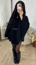 Oversized Butterfly Tie Belt Poncho 85CM